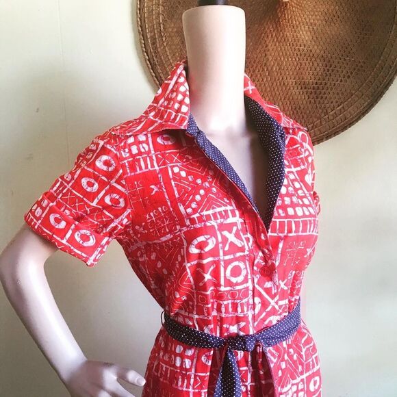 Tic Tac Toe 1960’s Vintage Mod Day Go Go Dress M L - Picture 2 of 10